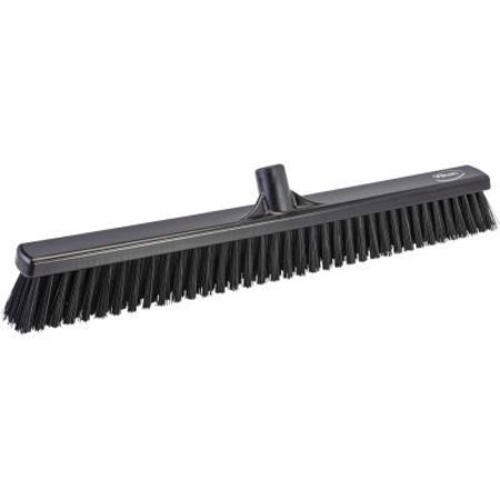 REMCO Vikan 24in Combo Push Broom- Soft/Stiff, Black 31949